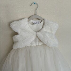 Jona Michelle White Faux Fur Bolero 3T